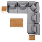 Modway Stance 8 Piece Outdoor Patio Aluminum Sectional Sofa Set