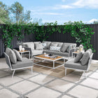 Modway Stance 9 Piece Aluminum Outdoor Patio Aluminum Sectional Sofa Set