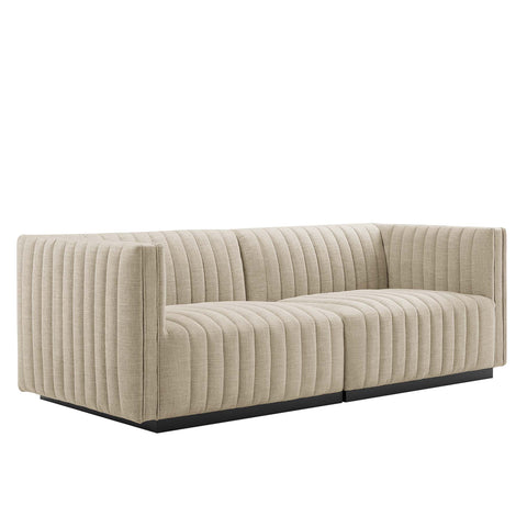 Modway Conjure Channel Tufted Upholstered Fabric Loveseat  
