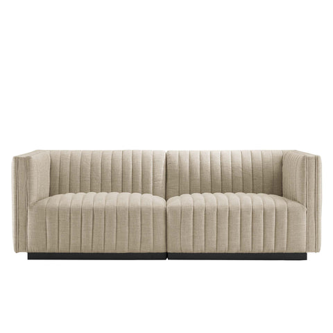 Modway Conjure Channel Tufted Upholstered Fabric Loveseat  