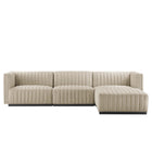 Modway Conjure 4-Piece Channel Tufted Upholstered Fabric Sectional Sofa