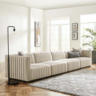 Modway Conjure 4-Piece Channel Tufted Upholstered Fabric Sofa