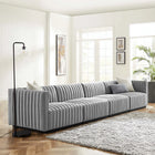 Modway Conjure 4-Piece Channel Tufted Upholstered Fabric Sofa