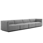 Modway Conjure 4-Piece Channel Tufted Upholstered Fabric Sofa