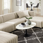 Modway Conjure 6-Piece Channel Tufted Upholstered Fabric Sectional Sofa