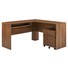 Modway Render Wood Desk and File Cabinet Set