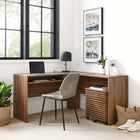 Modway Render Wood Desk and File Cabinet Set