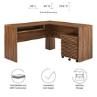 Modway Render Wood Desk and File Cabinet Set