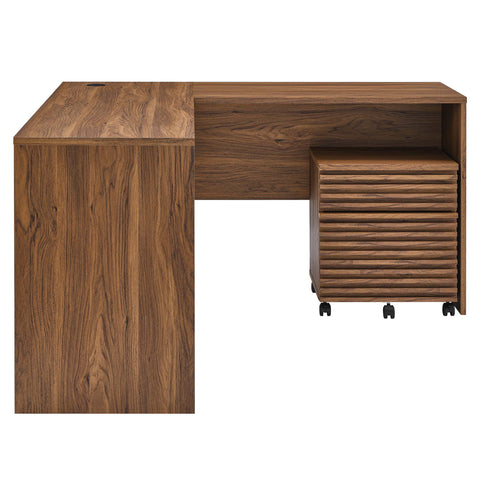 Modway Render Wood Desk and File Cabinet Set  