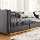 Modway Sanguine Channel Tufted Performance Velvet Modular Sectional Sofa Loveseat