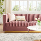 Modway Sanguine Channel Tufted Performance Velvet 3-Seat Modular Sectional Sofa