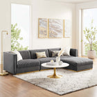 Modway Sanguine 4-Piece Channel Tufted Performance Velvet Modular Sectional Sofa