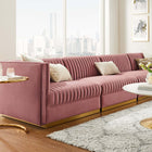 Modway Sanguine Channel Tufted Performance Velvet 4-Seat Modular Sectional Sofa