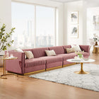 Modway Sanguine Channel Tufted Performance Velvet 4-Seat Modular Sectional Sofa