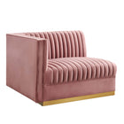 Modway Sanguine Channel Tufted Performance Velvet 4-Seat Modular Sectional Sofa