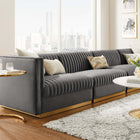Modway Sanguine Channel Tufted Performance Velvet 4-Seat Modular Sectional Sofa