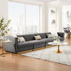 Modway Sanguine Channel Tufted Performance Velvet 4-Seat Modular Sectional Sofa