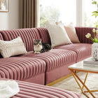 Modway Sanguine 5-Piece Channel Tufted Performance Velvet Modular Sectional Sofa