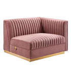 Modway Sanguine 5-Piece Channel Tufted Performance Velvet Modular Sectional Sofa