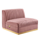 Modway Sanguine 5-Piece Channel Tufted Performance Velvet Modular Sectional Sofa