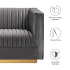 Modway Sanguine 5-Piece Channel Tufted Performance Velvet Modular Sectional Sofa