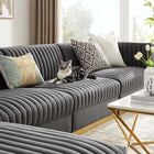 Modway Sanguine 5-Piece Channel Tufted Performance Velvet Modular Sectional Sofa