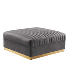 Modway Sanguine 5-Piece Channel Tufted Performance Velvet Right-Facing Modular Sectional Sofa
