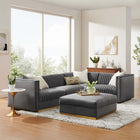 Modway Sanguine 5-Piece Channel Tufted Performance Velvet Right-Facing Modular Sectional Sofa