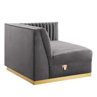Modway Sanguine 5-Piece Channel Tufted Performance Velvet Right-Facing Modular Sectional Sofa