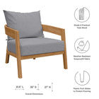 Modway Brisbane 6-Piece Teak Wood Outdoor Patio Set