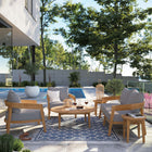Modway Brisbane 6-Piece Teak Wood Outdoor Patio Set