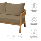 Modway Brisbane 6-Piece Teak Wood Outdoor Patio Set