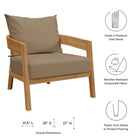 Modway Brisbane 6-Piece Teak Wood Outdoor Patio Set