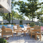 Modway Brisbane 6-Piece Teak Wood Outdoor Patio Set