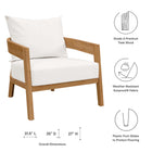 Modway Brisbane 6-Piece Teak Wood Outdoor Patio Set