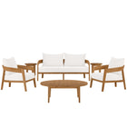 Modway Brisbane 6-Piece Teak Wood Outdoor Patio Set  
