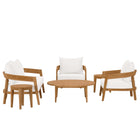 Modway Brisbane 6-Piece Teak Wood Outdoor Patio Set