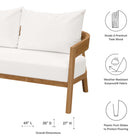 Modway Brisbane 3-Piece Teak Wood Outdoor Patio Set EEI-5834