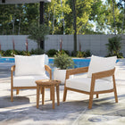Modway Brisbane 3-Piece Teak Wood Outdoor Patio Set