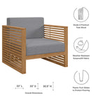 Modway Carlsbad 6-Piece Teak Wood Outdoor Patio Set