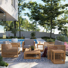 Modway Carlsbad 6-Piece Teak Wood Outdoor Patio Set