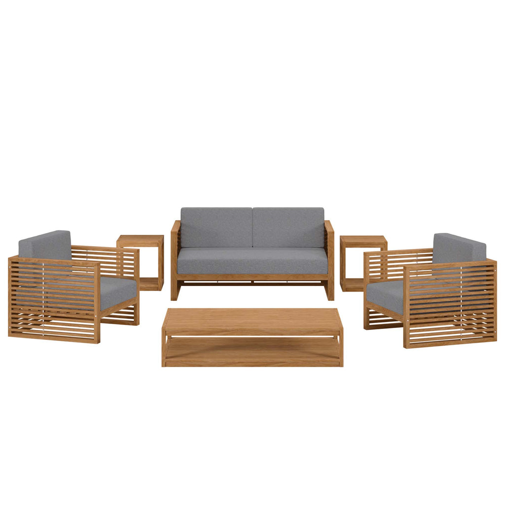 Modway Carlsbad 6-Piece Teak Wood Outdoor Patio Set  