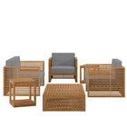 Modway Carlsbad 6-Piece Teak Wood Outdoor Patio Set
