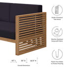 Modway Carlsbad 6-Piece Teak Wood Outdoor Patio Set