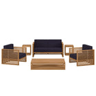 Modway Carlsbad 6-Piece Teak Wood Outdoor Patio Set  