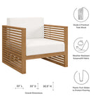 Modway Carlsbad 6-Piece Teak Wood Outdoor Patio Set