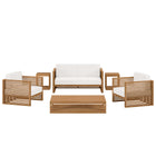 Modway Carlsbad 6-Piece Teak Wood Outdoor Patio Set  