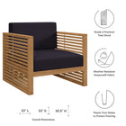 Modway Carlsbad 3-Piece Teak Wood Outdoor Patio Set EEI-5837