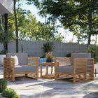 Modway Carlsbad 3-Piece Teak Wood Outdoor Patio Set EEI-5838