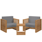 Modway Carlsbad 3-Piece Teak Wood Outdoor Patio Set EEI-5838